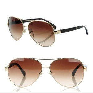 CHANEL Lambskin Quilted Aviator Sunglasses